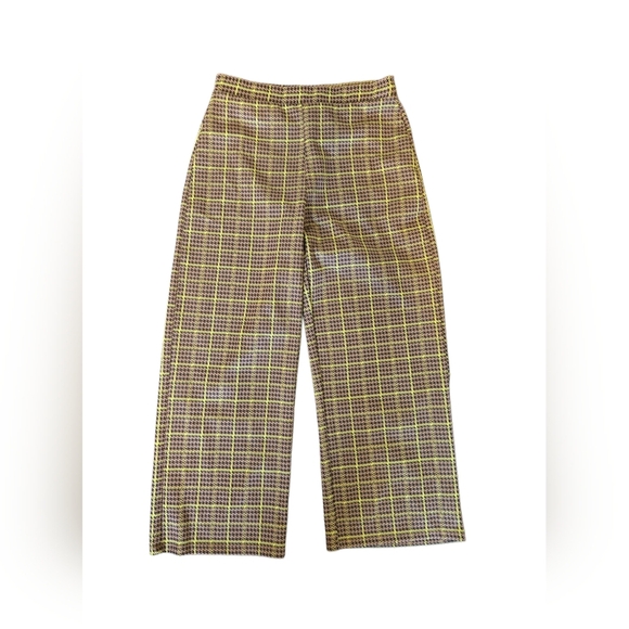 Zara Plaid Retro Inspired 60s Highwaisted Wide Leg Maude Capri Length Size S - Picture 1 of 5